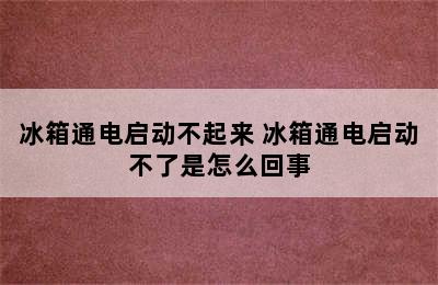 冰箱通电启动不起来 冰箱通电启动不了是怎么回事